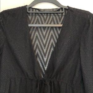 Zara black chiffon blouse